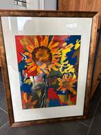 Kleurrijk schilderij 'Zonnebloemen' van Britt Art, Ophalen of Verzenden