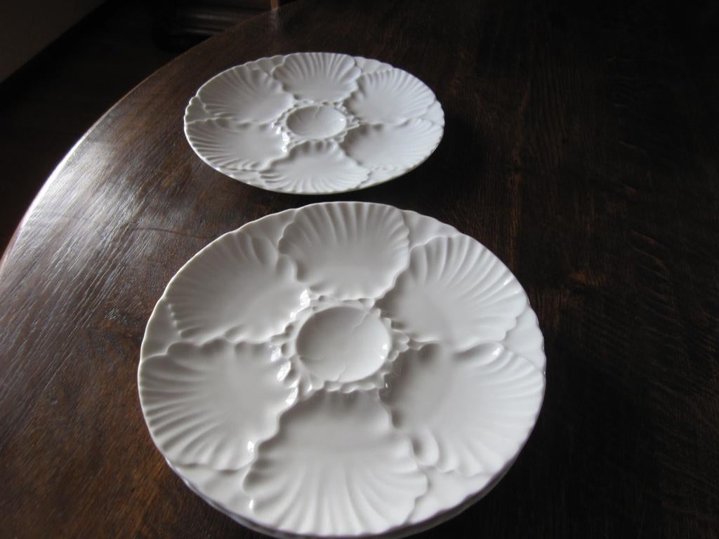Drie Bareuther porselein oesterborden- wit, Verzenden, Zo goed als nieuw, Bord(en), Overige stijlen