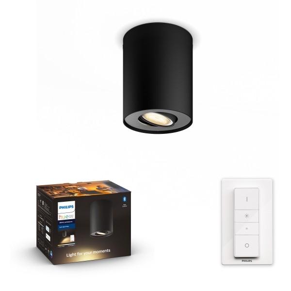 Philips Hue Centura opbouwspot zwart met dimmer, Ophalen, Metaal of Aluminium, Zo goed als nieuw, Led