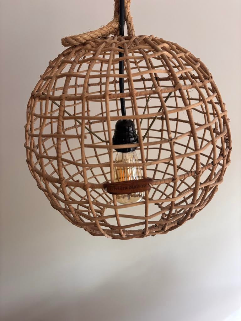 Riviera Maison Plafond Lamp Rotan, Huis en Inrichting, Ophalen, Zo goed als nieuw