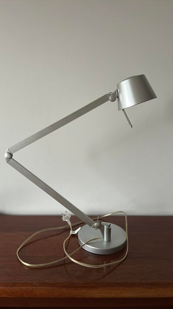 Zware chroom tafel lamp bureau lamp, Huis en Inrichting, Lampen | Tafellampen, Ophalen, Zo goed als nieuw, Minder dan 50 cm