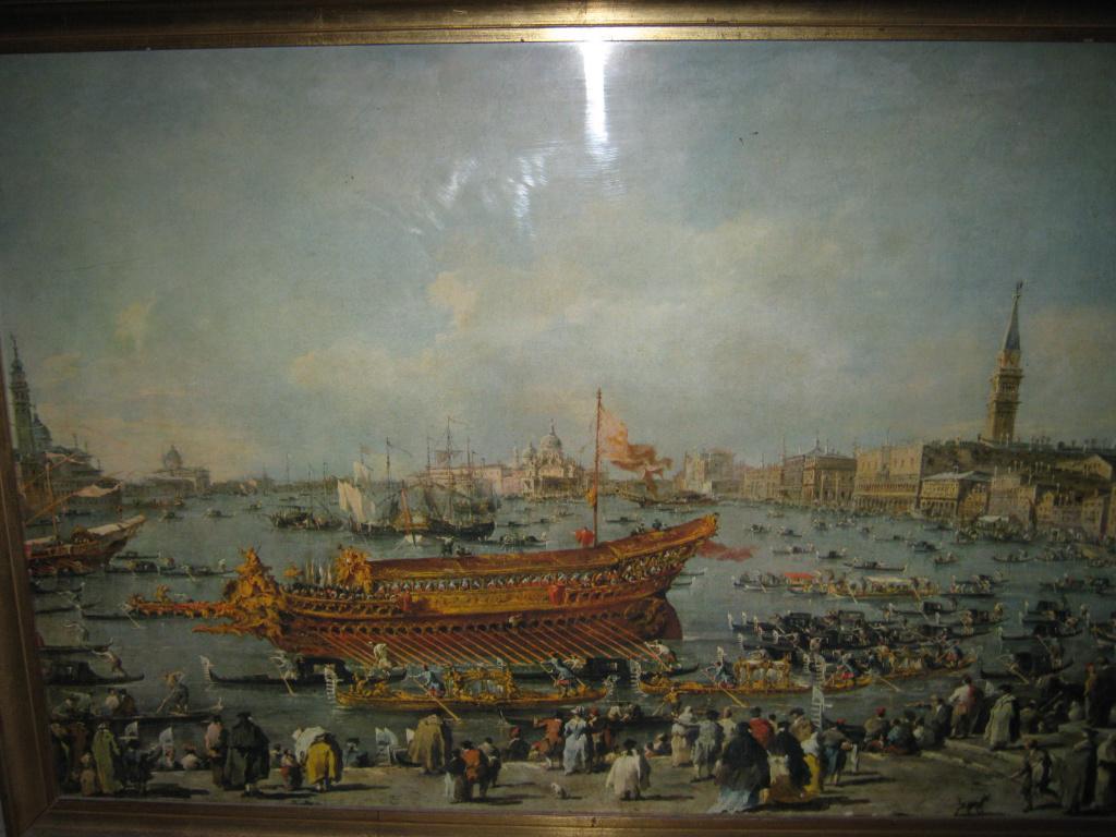 Schilderij (repro/ foto)galeischip in Venetié, Ophalen