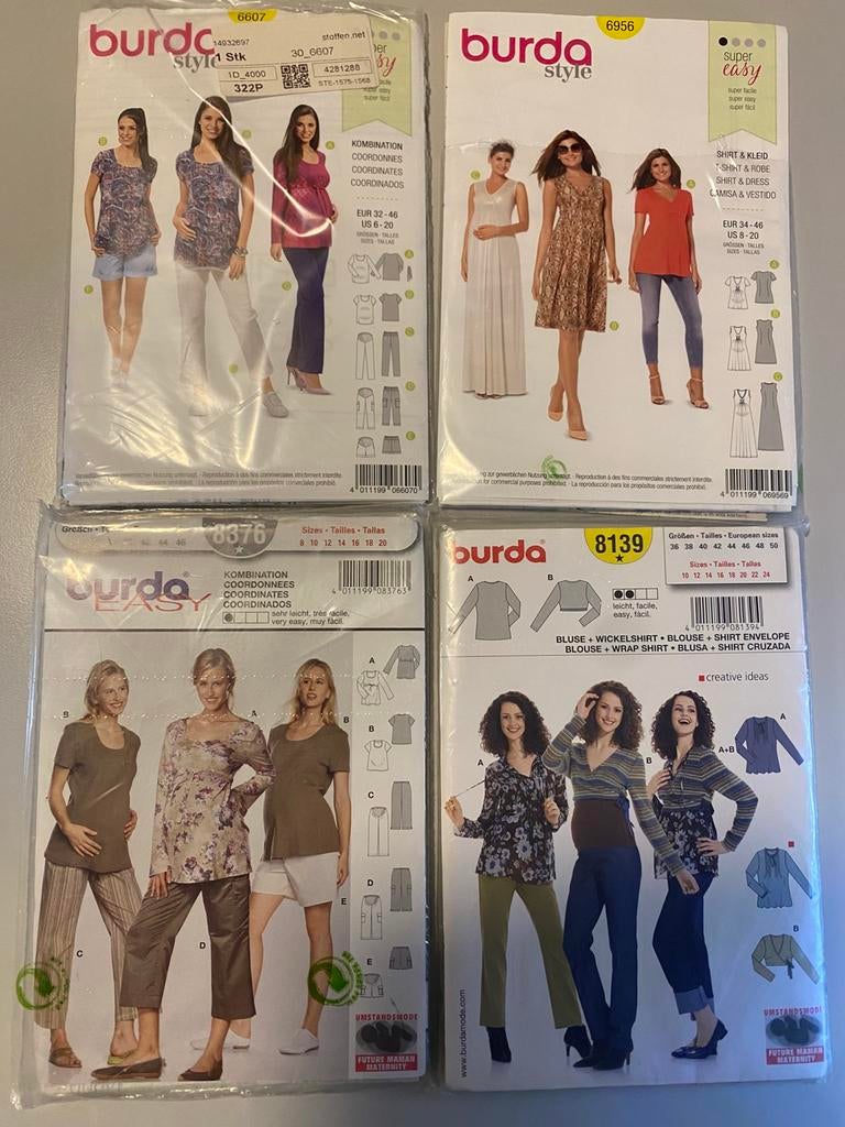 Burda zwangerschapspatronen, Hobby en Vrije tijd, Kledingpatronen, Ophalen of Verzenden, Zo goed als nieuw, Vrouw, Burda
