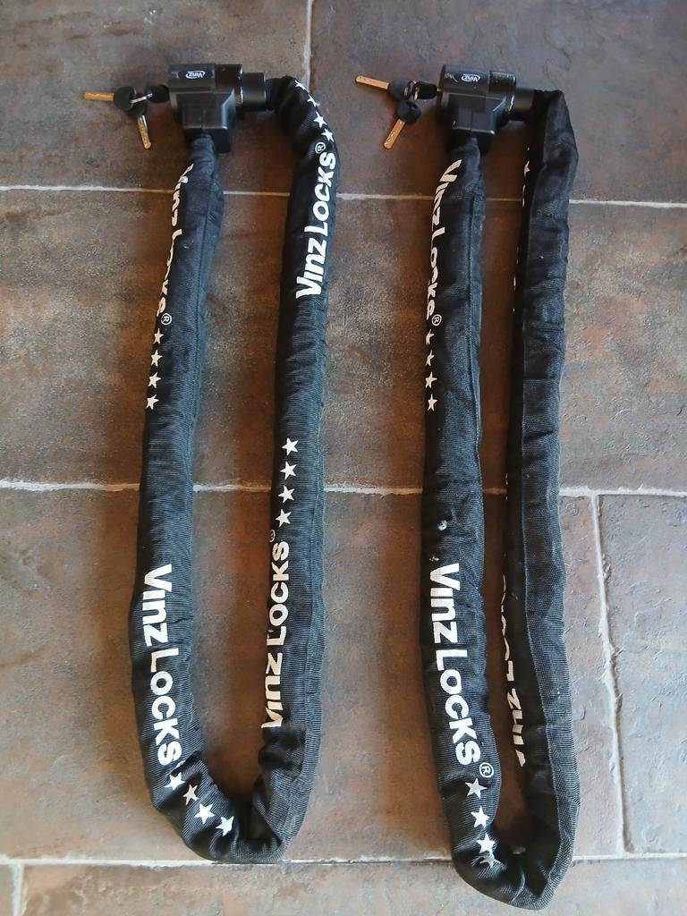 2x Vinz Locks Kettingslot - ART4 ART 4 - 150cm, Motoren, Accessoires | Sloten, Ophalen of Verzenden, Gebruikt