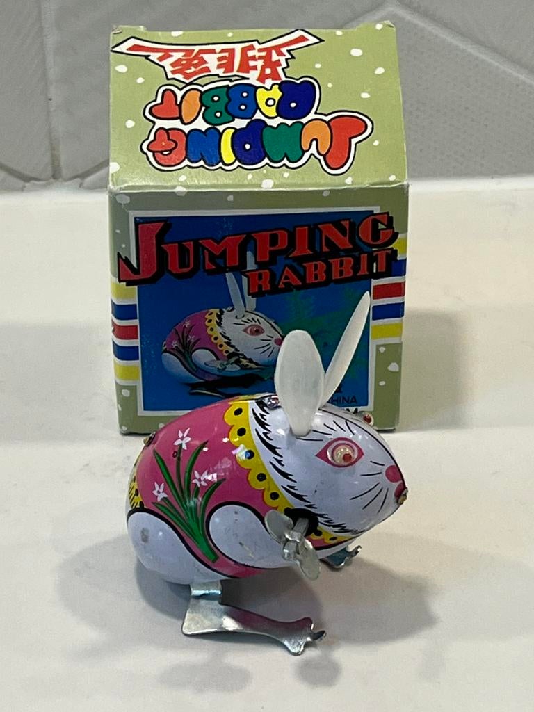 Vintage Blikken speelgoed Jumping Rabbit MS083 China + Doos, Verzenden