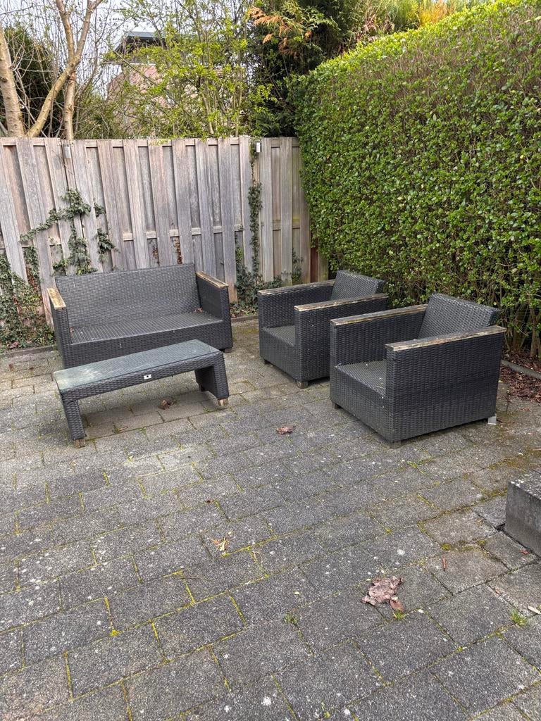 Laatste dag!!!!! GRATIS Loungeset tuinset, Ophalen, 4 zitplaatsen, Kunststof, Gebruikt