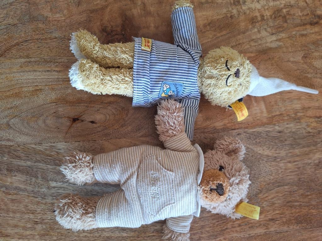 Steiff tedybeertjes in pyjama., Overige karakters, Overige typen, Ophalen of Verzenden, Met label