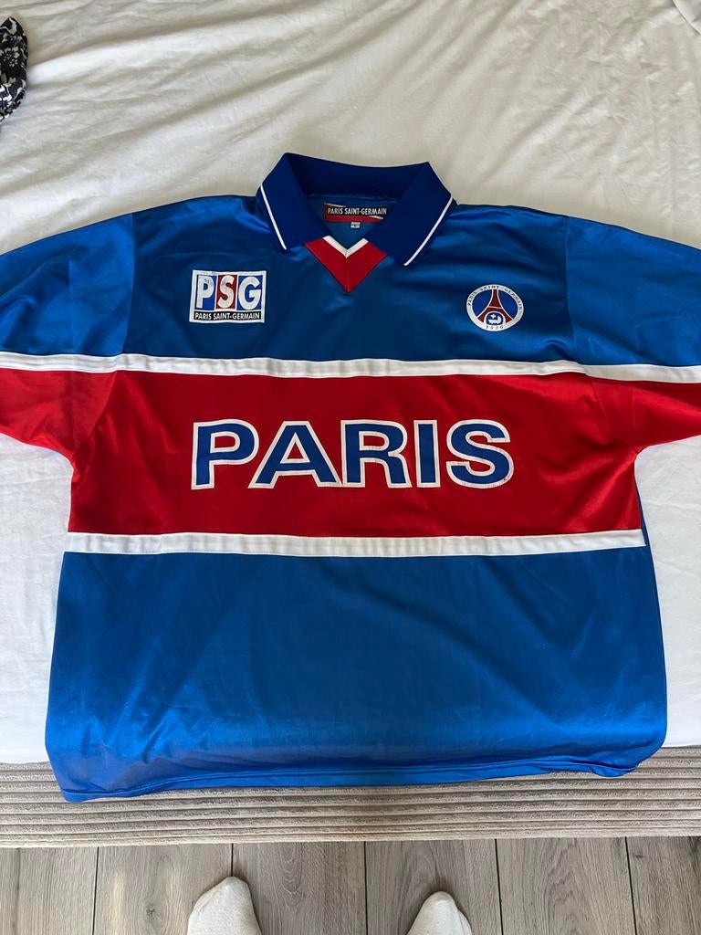 PSG Retro Voetbalshirt - Old School Design, Ophalen of Verzenden, Gedragen, Maat 52/54 (L), Blauw