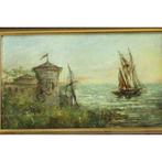 Antiek maritiem schilderij op paneel – ca. 1880–1920, Ophalen of Verzenden