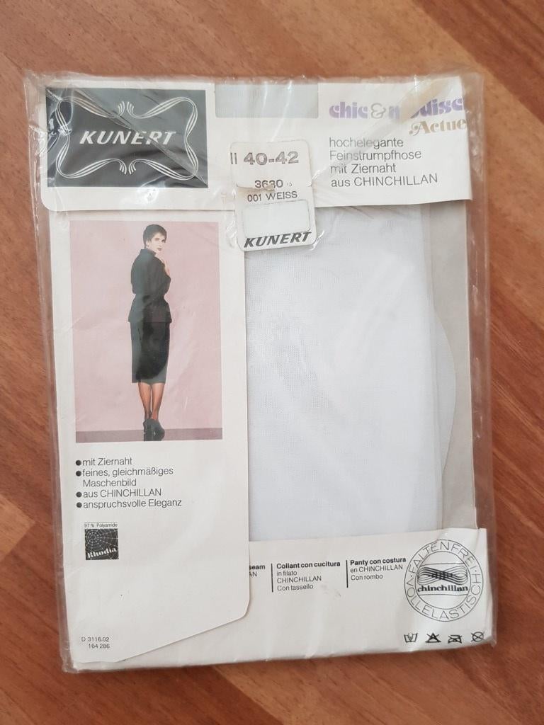 Vintage witte panty Kunert, Verzenden, Nieuw, Wit, Panty