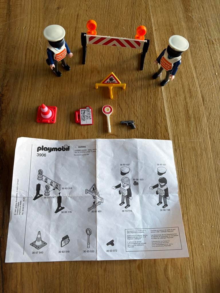 1997 Playmobil 3906 Politie Verkeerscontrole set, Ophalen of Verzenden, Zo goed als nieuw
