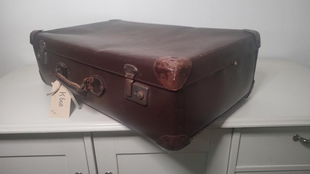 K608 VULCAN FIBRE vintage jaren 40 koffer bruin 64x39x19, 60 tot 70 cm, Overige materialen, Gebruikt, Onbekend