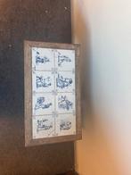 Vintage bijzettafel met Delfts blauwe tegels, Antiek en Kunst, Antiek | Meubels | Tafels, Ophalen of Verzenden
