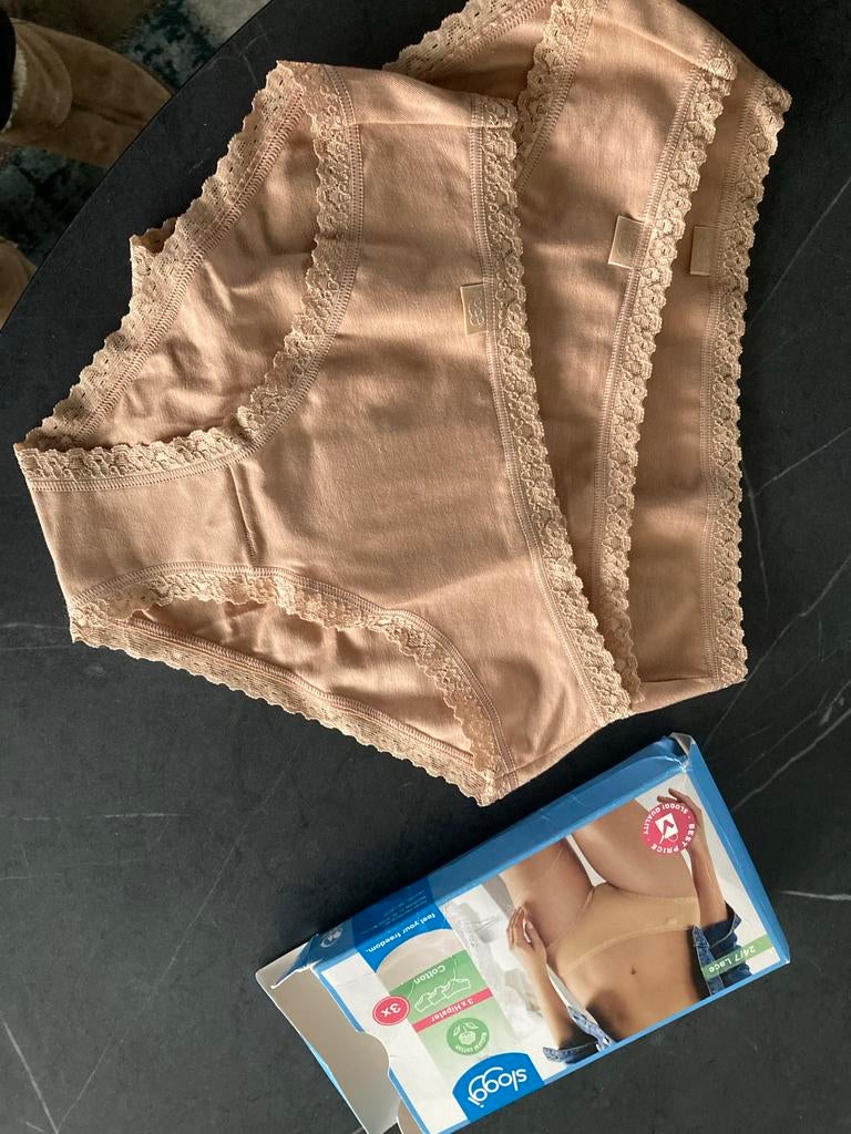 Sloggi NIEUW XS - 3x Hipster 24/7 Cotton Lace, Ophalen of Verzenden, Beige, Slip