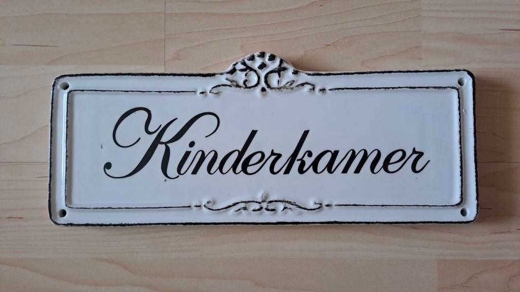 Emaille Kinderkamer Deurbordje - Vintage Stijl, Ophalen of Verzenden, Gebruikt, Wanddecoratie