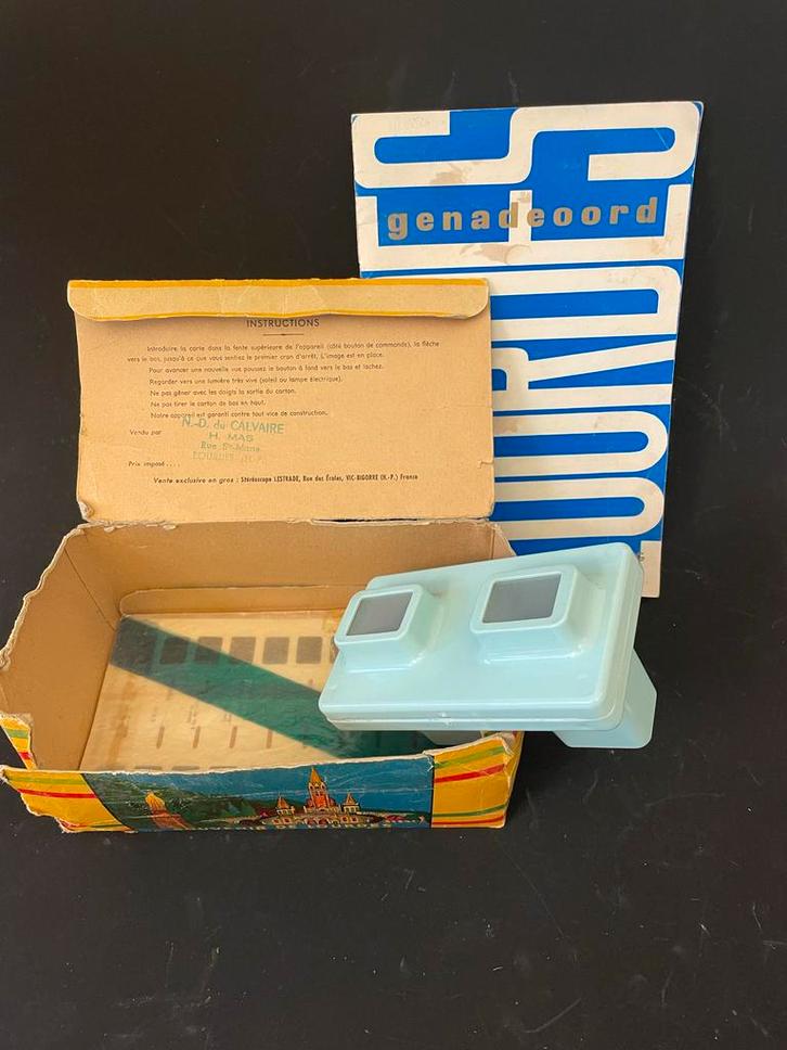 DOOS1 Vintage Lestrade Simplex Stereoscoop Lourdes Souvenir, Audio, Tv en Foto, Diaprojectors, Gebruikt, Ophalen of Verzenden