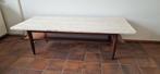 Retro Vintage Midcentury Marmeren Salontafel Travertin, Ophalen of Verzenden, Rechthoekig, 75 cm of meer