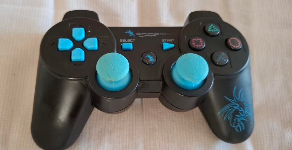Dragon War PS3 Controller via Bluetooth - Zwart/Blauw, Gebruikt, PlayStation 3, Ophalen of Verzenden, Controller