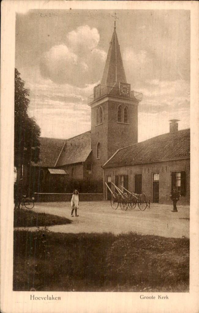 Hoevelaken - Groote Kerk - Vooraanzicht, Ophalen of Verzenden, Voor 1920, Ongelopen, Gelderland