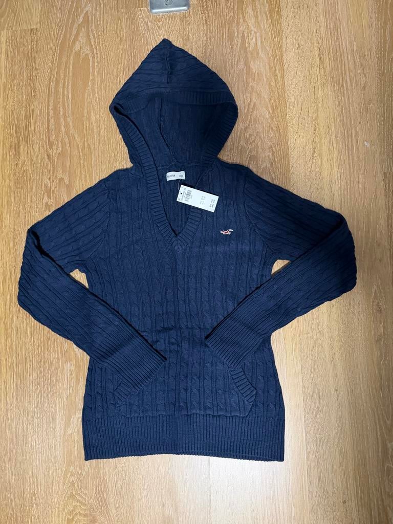 Nieuwe Hollister gebreide hoodie marineblauw - Maat L, Kleding | Dames, Truien en Vesten, Ophalen of Verzenden, Nieuw, Maat 42/44 (L)