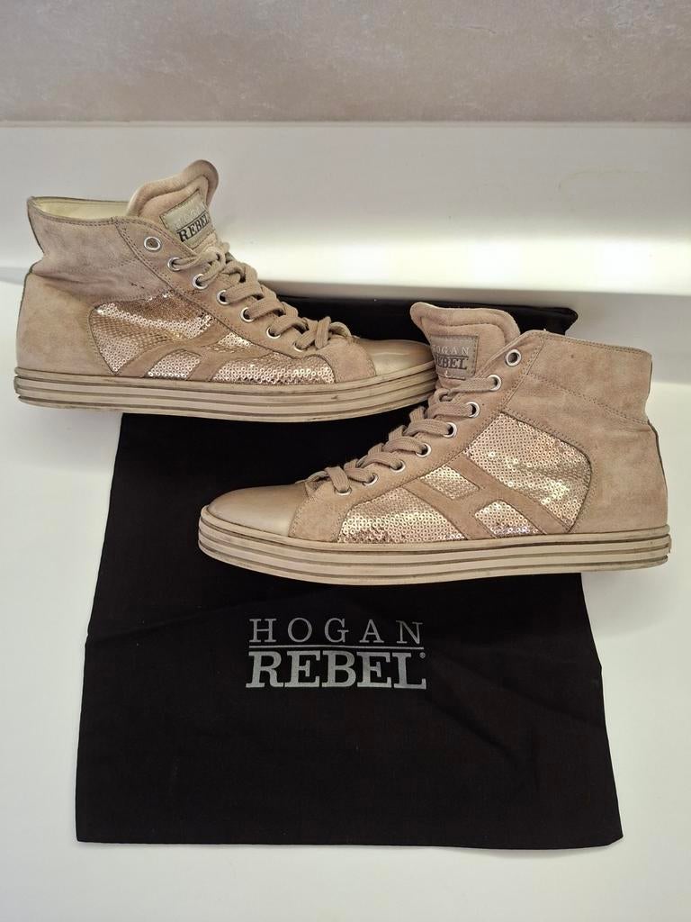 Hogan Rebel Sequin High Top Sneakers Champagne Suède maat 40, Kleding | Dames, Schoenen, Hogan Rebel, Beige, Ophalen of Verzenden