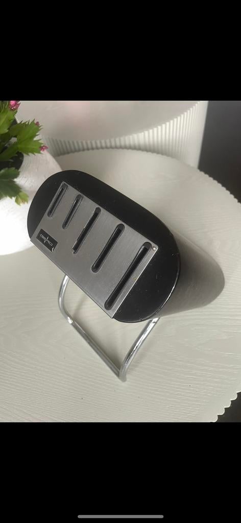 Stijlvol messenblok - Zwart met RVS accenten, Overige typen, Ophalen of Verzenden, Zo goed als nieuw, Zwart