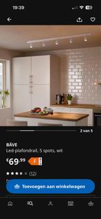 NIEUW! Witte led plafondrail met 5 spots, Huis en Inrichting, Gebruikt, Metaal of Aluminium, Ophalen of Verzenden, Led