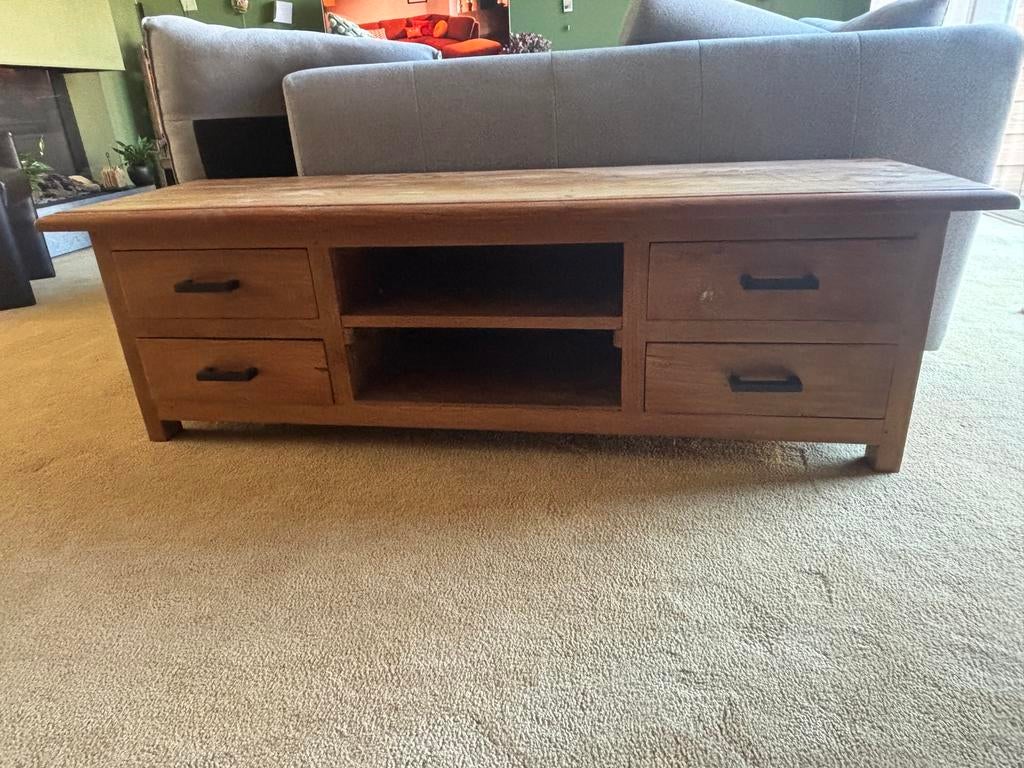 Houten tv meubel, Huis en Inrichting, Ophalen, 150 tot 200 cm, Zo goed als nieuw, Minder dan 100 cm