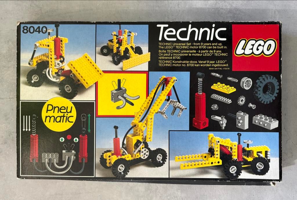Technisch Lego Technic Set 8040 Pneumatic (1980) - Vintage, Kinderen en Baby's, Speelgoed | Duplo en Lego, Gebruikt, Lego, Ophalen of Verzenden