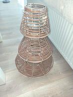 Grote rotan windlicht / kandelaar met glazen houder, Overige materialen, Ophalen of Verzenden, Zo goed als nieuw, Kandelaar