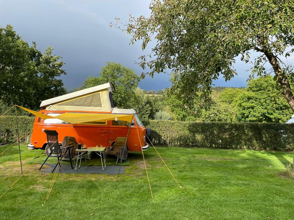 Trouwauto Retro /vintage Oranje Volkswagen t2 camper te huur