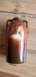 Antieke kruik met dame portret - 16 cm hoog, Ophalen of Verzenden