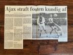Voetbal krantenartikel Roda JC Ajax december 1976, Ophalen of Verzenden, Knipsel(s)