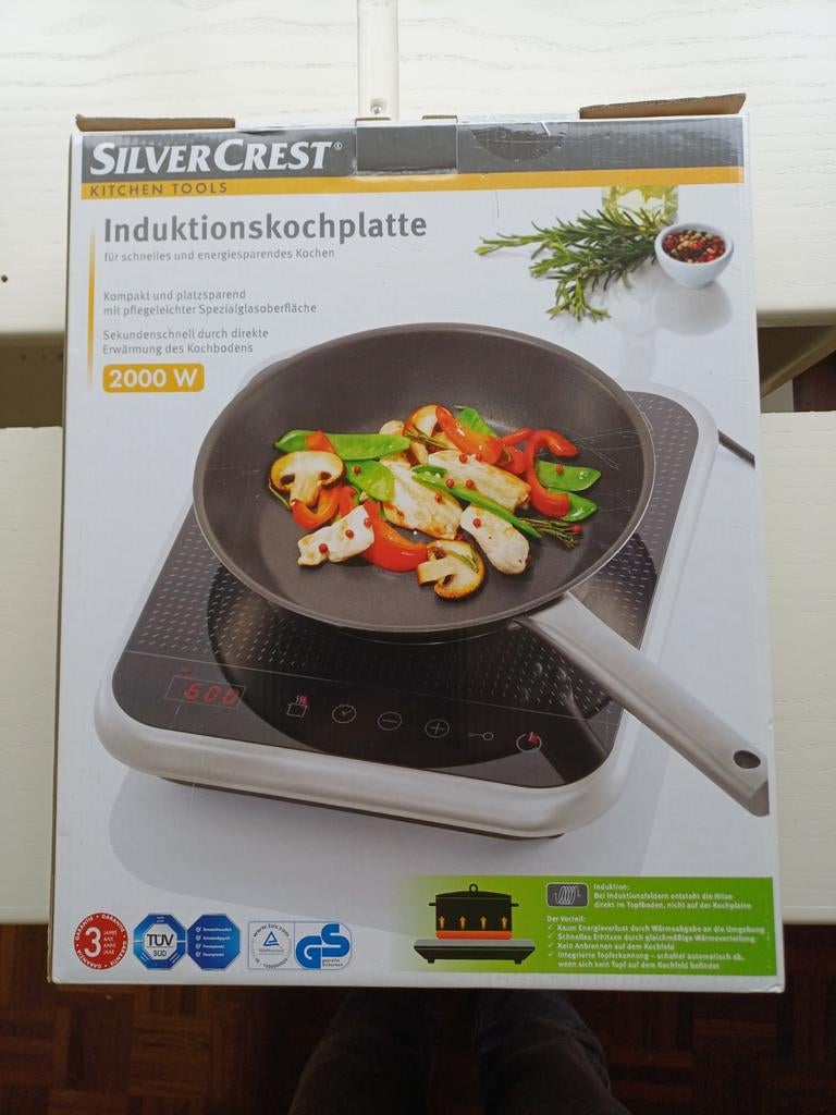 SilverCrest Inductiekookplaatje  2000W - Nieuw in doos, Witgoed en Apparatuur, Kookplaten, Ophalen, Nieuw, 3 kookzones of minder