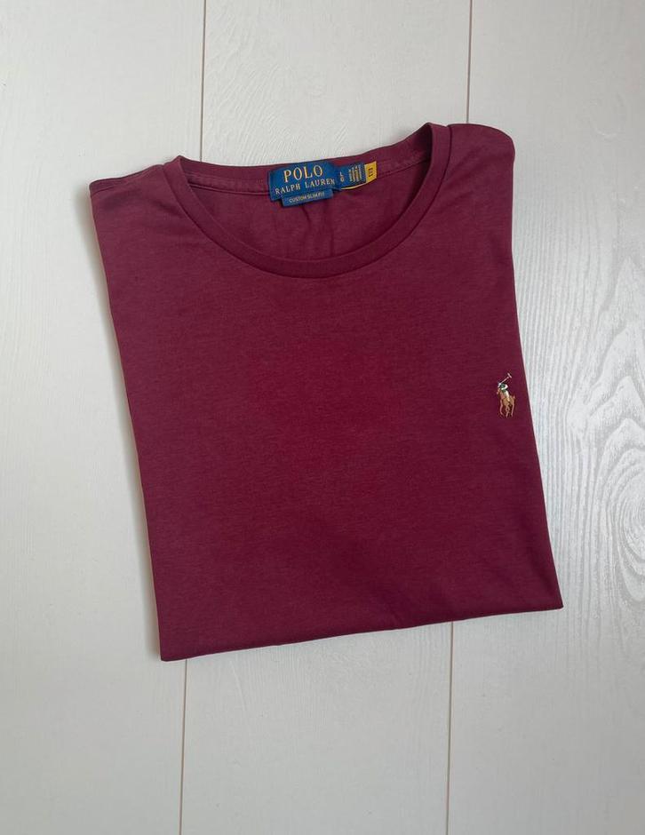 Ralph Lauren T-shirt Bordeaux Rood Maat L, Kleding | Heren, T-shirts, Zo goed als nieuw, Maat 52/54 (L), Rood, Ophalen of Verzenden