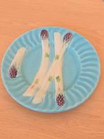 Antiek aspergebord met luneville-majolica, Franse barbotine, Ophalen of Verzenden