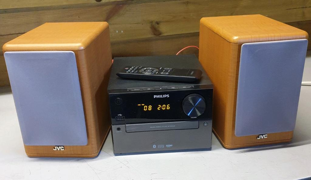Philips stereo set btm-2310 + jvc speakers + bluetooth, Ophalen of Verzenden, Speakers, JVC