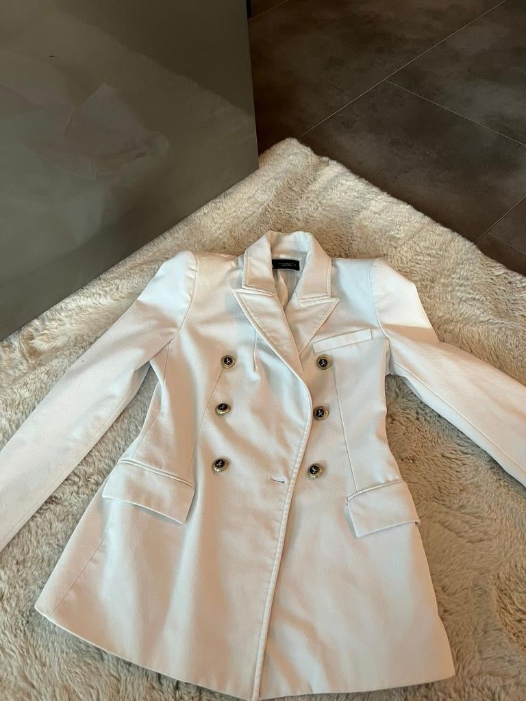 Witte blazer met gouden knopen, Ophalen of Verzenden, Zo goed als nieuw, Jasje, Maat 34 (XS) of kleiner