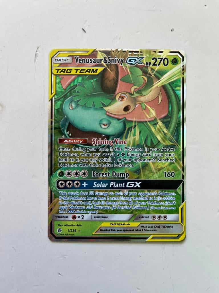 Venusaur & Snivy Gx #1 Pokemon Cosmic Eclipse, Ophalen, Zo goed als nieuw