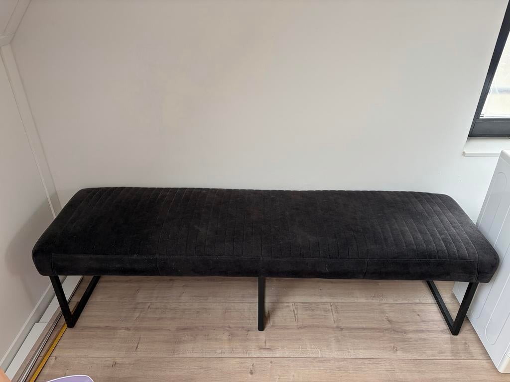 Tony bench antraciet met meekleurend frame, Huis en Inrichting, Ophalen, Gebruikt, 125 cm of meer, Stof