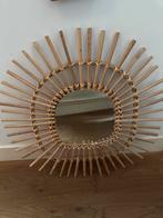 Bamboe spiegel - Zonnespiegel - Diameter 58cm, Ophalen, Rond, Zo goed als nieuw, Minder dan 100 cm