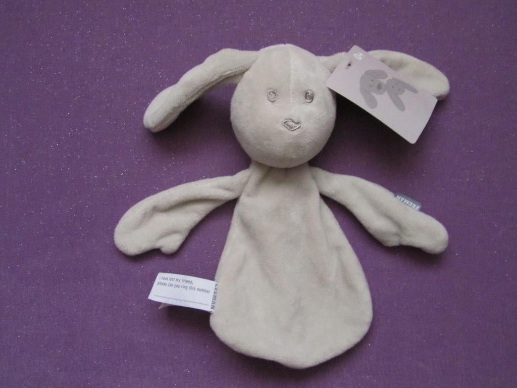 ZEEMAN Knuffeldoekje KONIJN **Nieuw met Kaartje**, Kinderen en Baby's, Speelgoed | Knuffels en Pluche, Overige merken, Ophalen of Verzenden