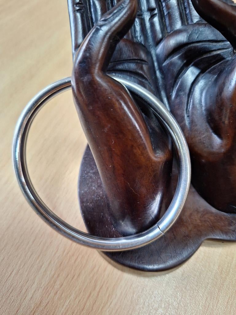 Zware zilveren slavenarmband, gemerkt 835, Sieraden, Tassen en Uiterlijk, Armbanden, Gebruikt, Dorpstraat 9 D, T.K Leder, Info@tk-leder.nl