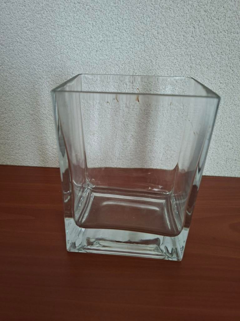 Glazen accu bak / vaas, Gebruikt, Overige kleuren, Ophalen of Verzenden, Glas