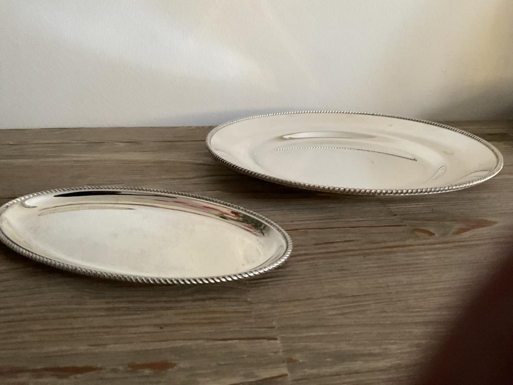 Serveerschalen zilverkleurig, Ophalen