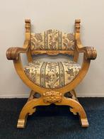 Prachtige grote vintage brocante antieke Dagobert stoel, Ophalen, 75 tot 100 cm, Zo goed als nieuw, Nvt