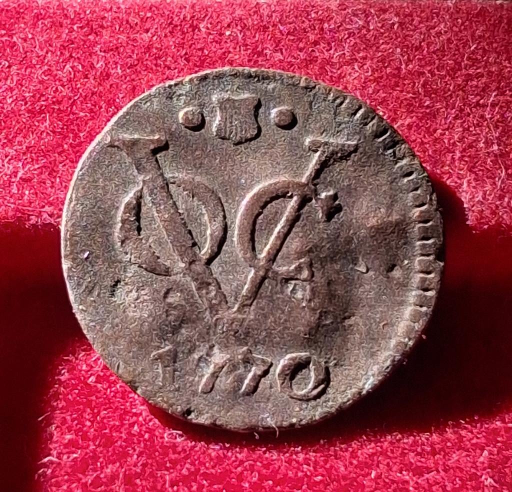 VOC ½ duit Utrecht 1770, Postzegels en Munten, Munten | Nederland, Ophalen of Verzenden, Vóór koninkrijk, Overige waardes, Losse munt