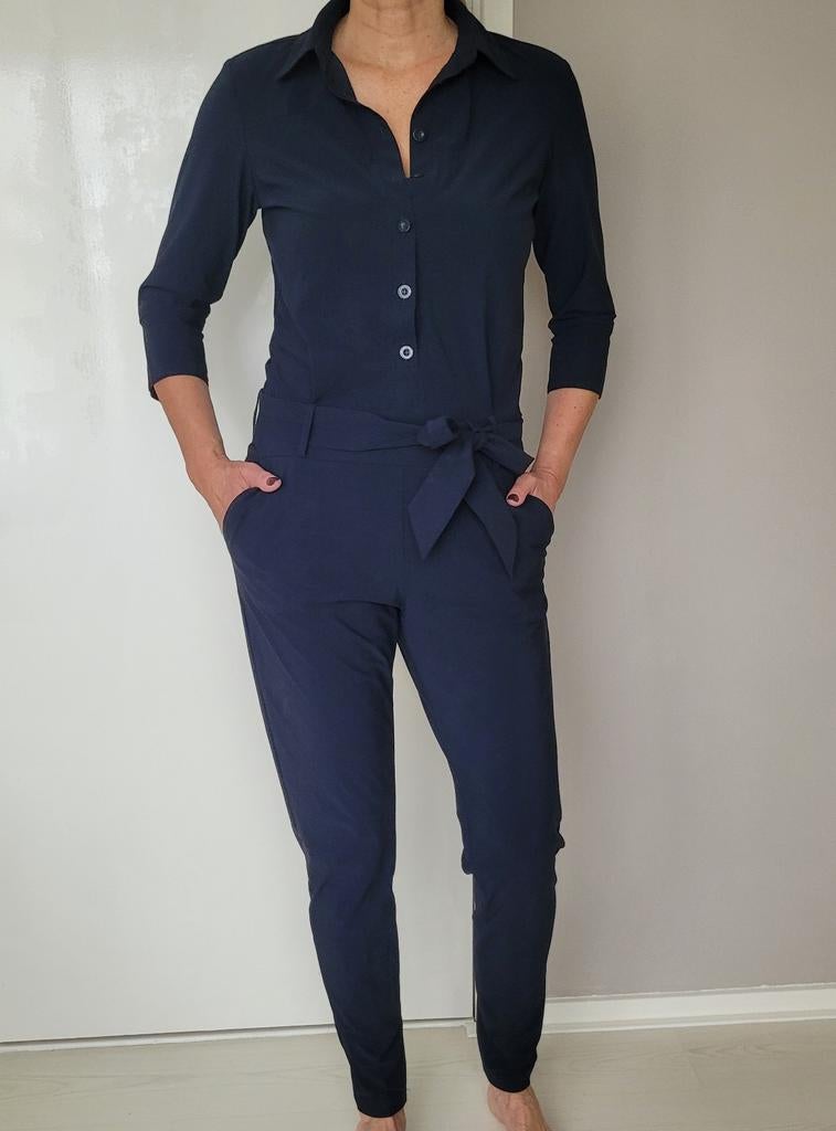 Studio Anneloes Angelique jumpsuit M Donkerblauw Travelstof, Maat 38/40 (M), Studio Anneloes, Blauw, Ophalen of Verzenden