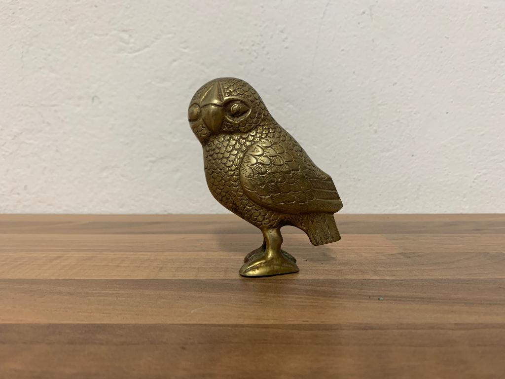 Messing uil | art deco | vintage, Antiek en Kunst, Ophalen of Verzenden, Koper