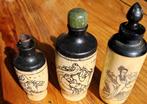 Drie Chinese snufflesjes van been, Ophalen of Verzenden
